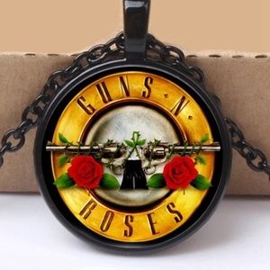 Guns N Roses Glass Cabochon Pendant Necklace